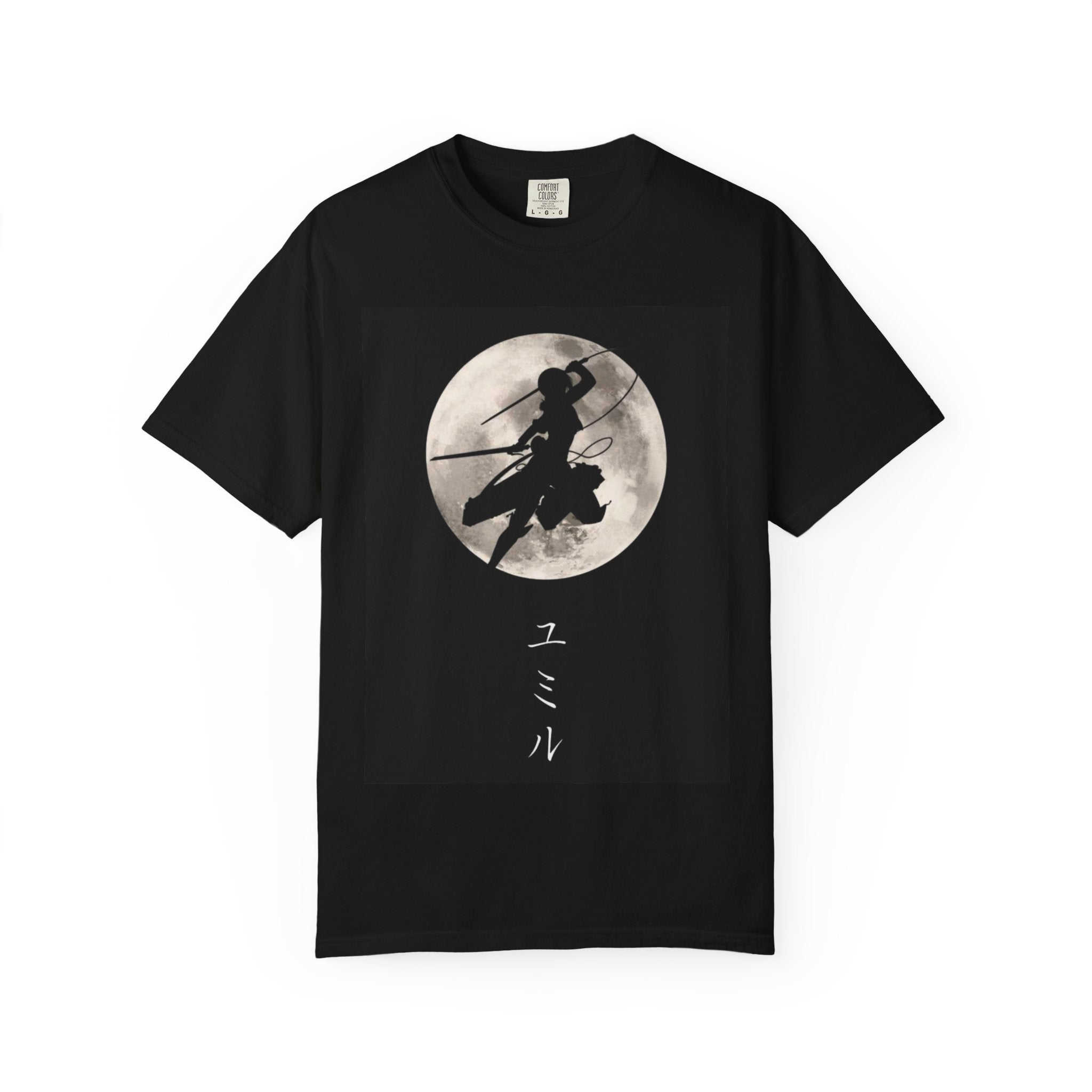 Unisex Garment-Dyed T-shirt with Anime-Inspired Moon Design, Casual Graphic Tee, Gift for Anime Fans, Streetwear Essential, Vintage Look