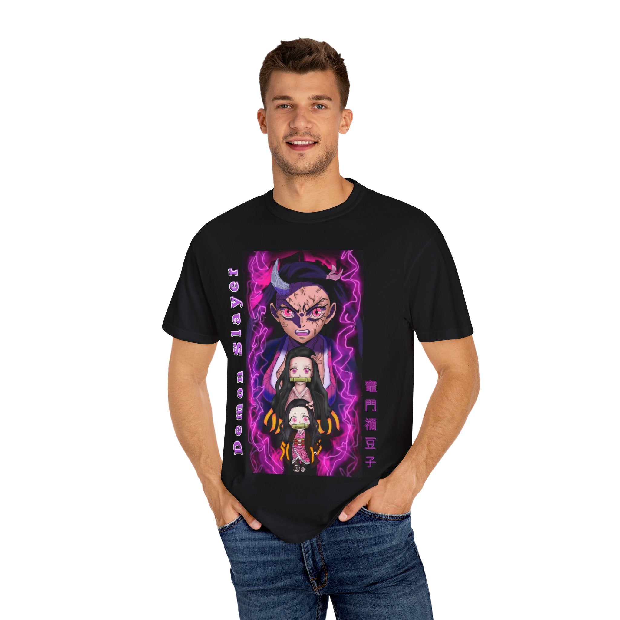 Demon Slayer Unisex Garment-Dyed T-Shirt | Anime Apparel, Cosplay, Gifts for Fans, Casual Wear, Festival Clothing