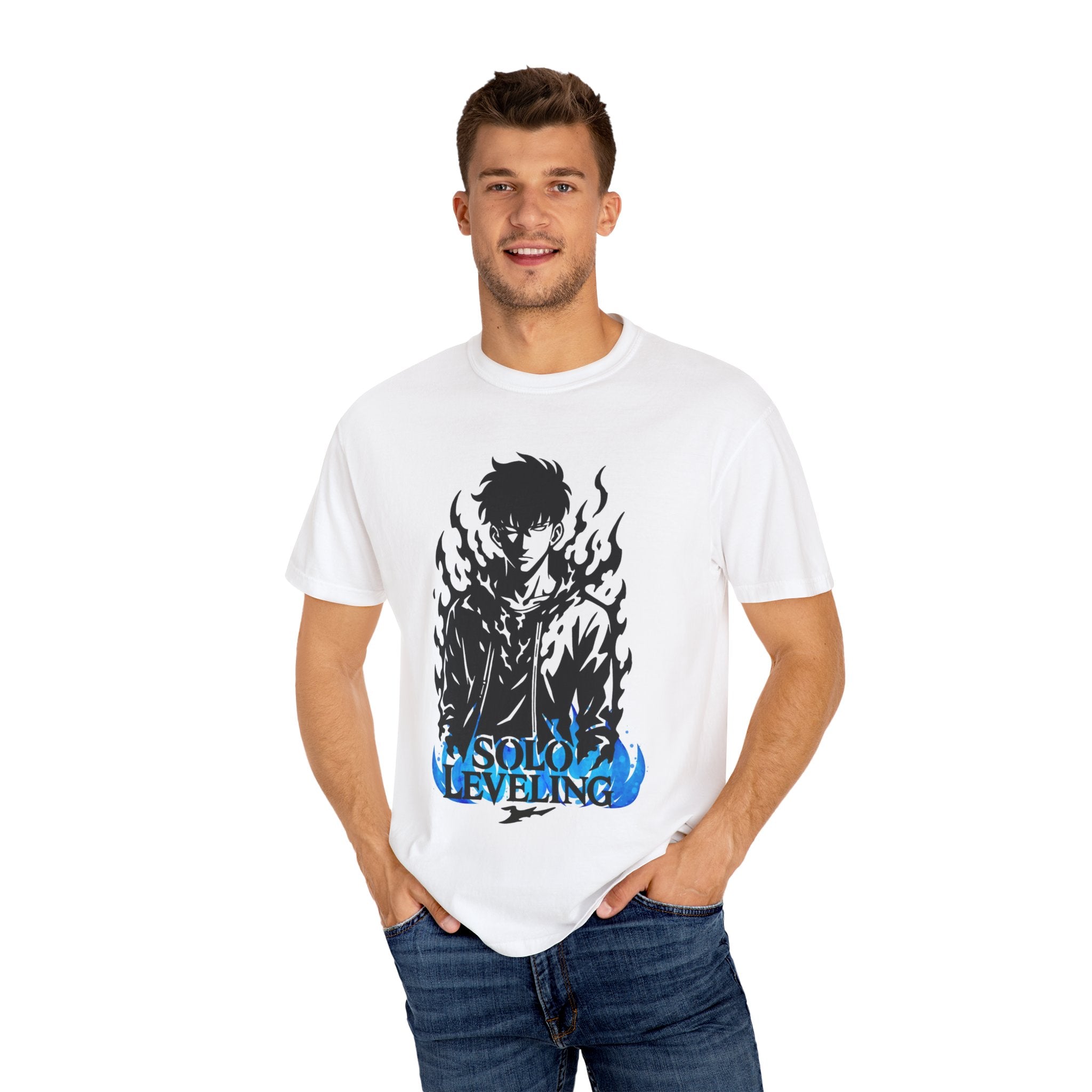 Cool Solo Leveling Unisex Garment-Dyed T-shirt | Manga Tee, Anime Apparel, Unique Casual Wear, Gift for Fans, Streetwear