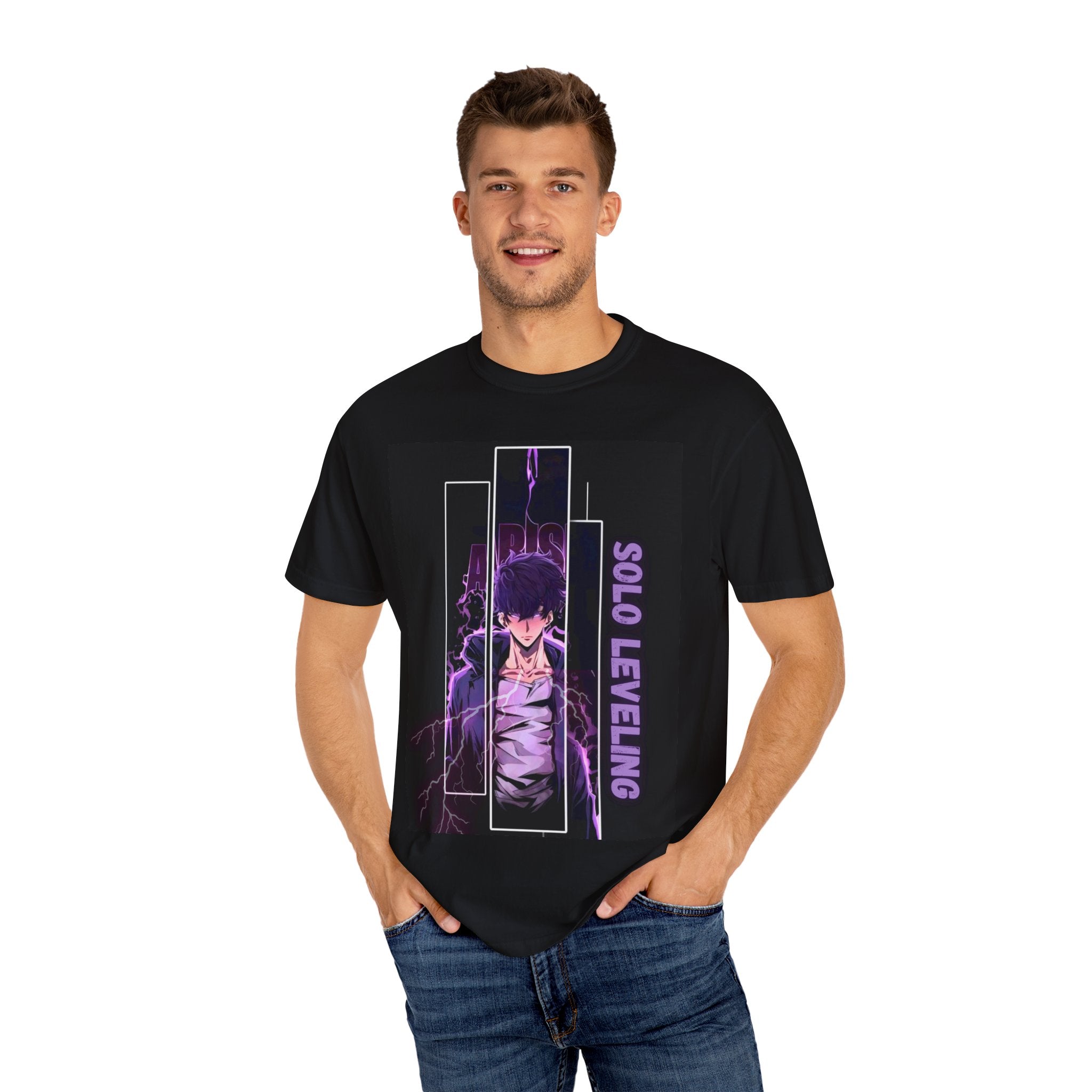 Solo Leveling Unisex Garment-Dyed T-Shirt | Anime Tee, Manga Shirt, Gift for Gamers, Cosplay Apparel, Casual Wear