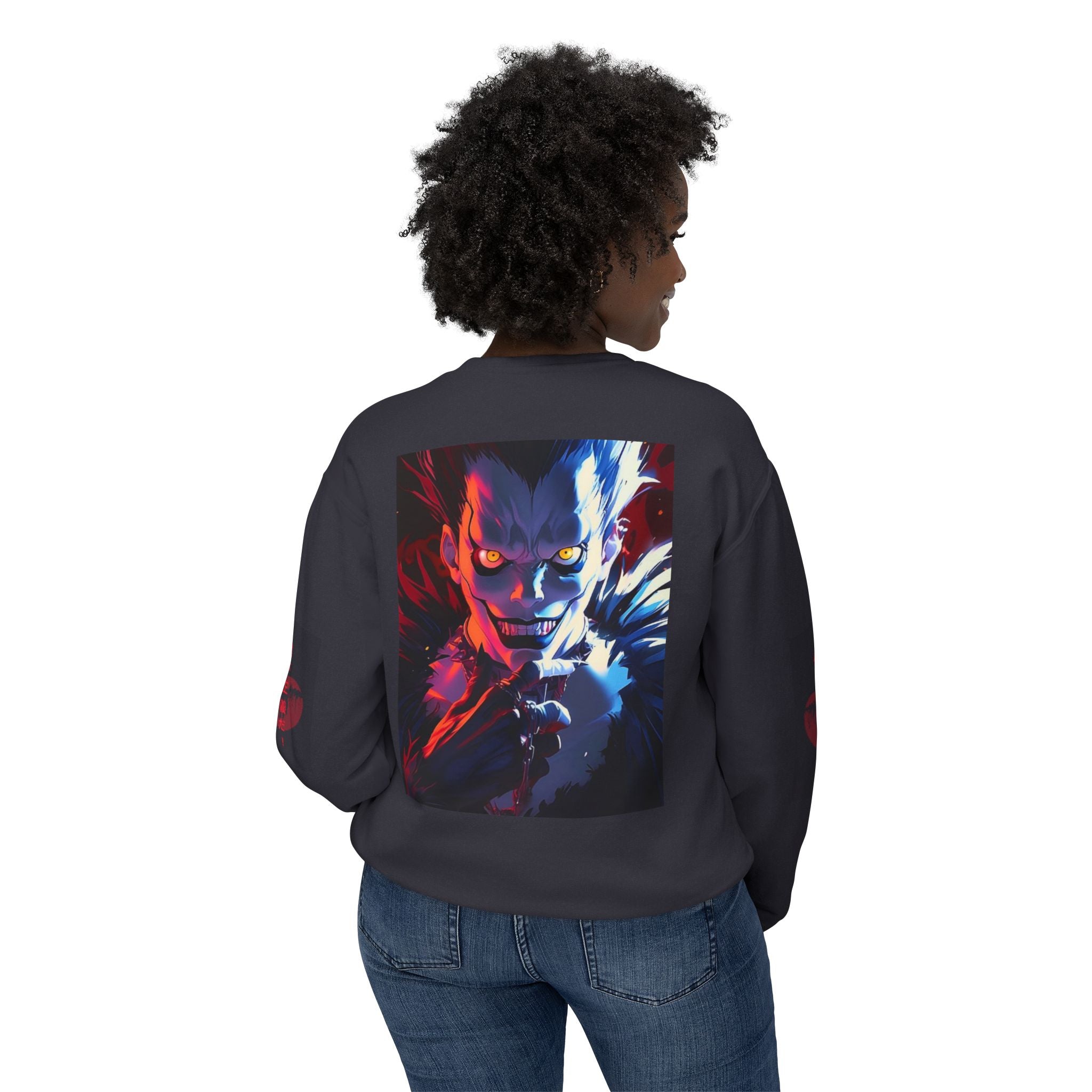 Anime-Inspired Unisex Sweatshirt, Japanese Artwork, Cozy Crewneck, Gift for Fans, Fall Fashion, Graphic Sweater, Halloween Attire