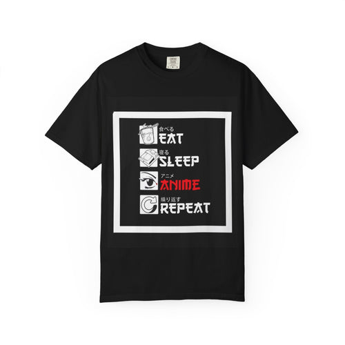 Anime Lover's Unisex T-Shirt, Eat Sleep Anime Repeat Tee, Gift for Anime Fans, Casual Wear, Graphic T-Shirt, Streetwear