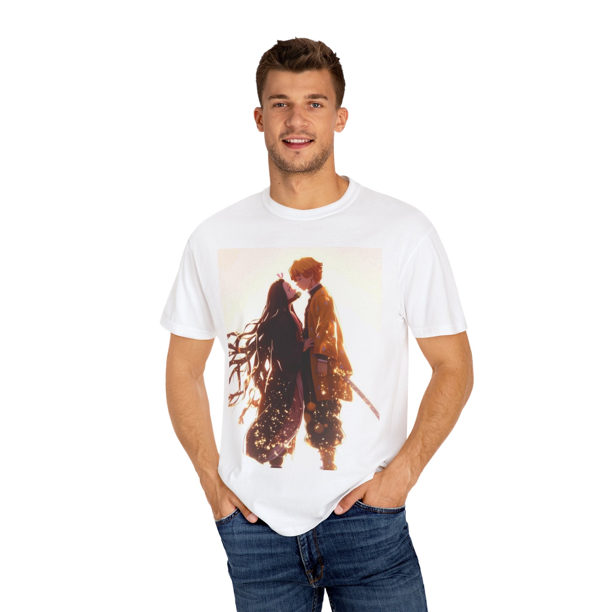 Romantic Anime Unisex T-shirt, Soft Cotton Tee, Perfect Gift for Couples, Anime Lovers, Casual Everyday Wear, Spring Fashion