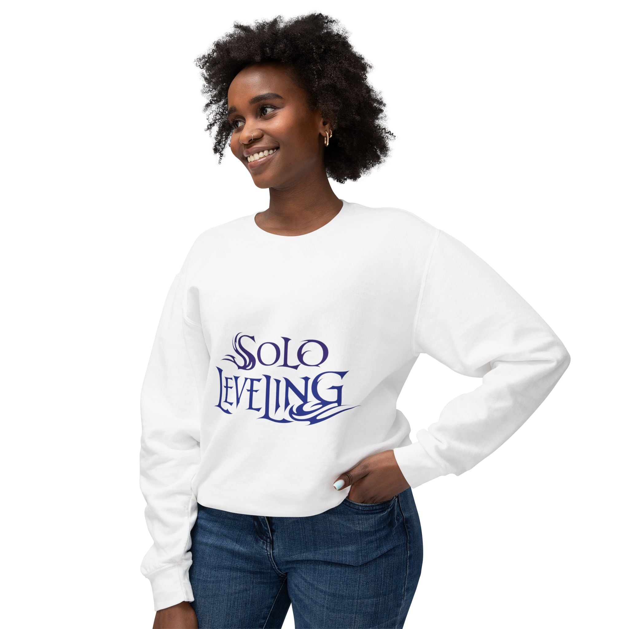 Unisex Lightweight Crewneck Sweatshirt, Solo Leveling Tee, Anime Sweatshirt, Gift for Fans, Cozy Crewneck