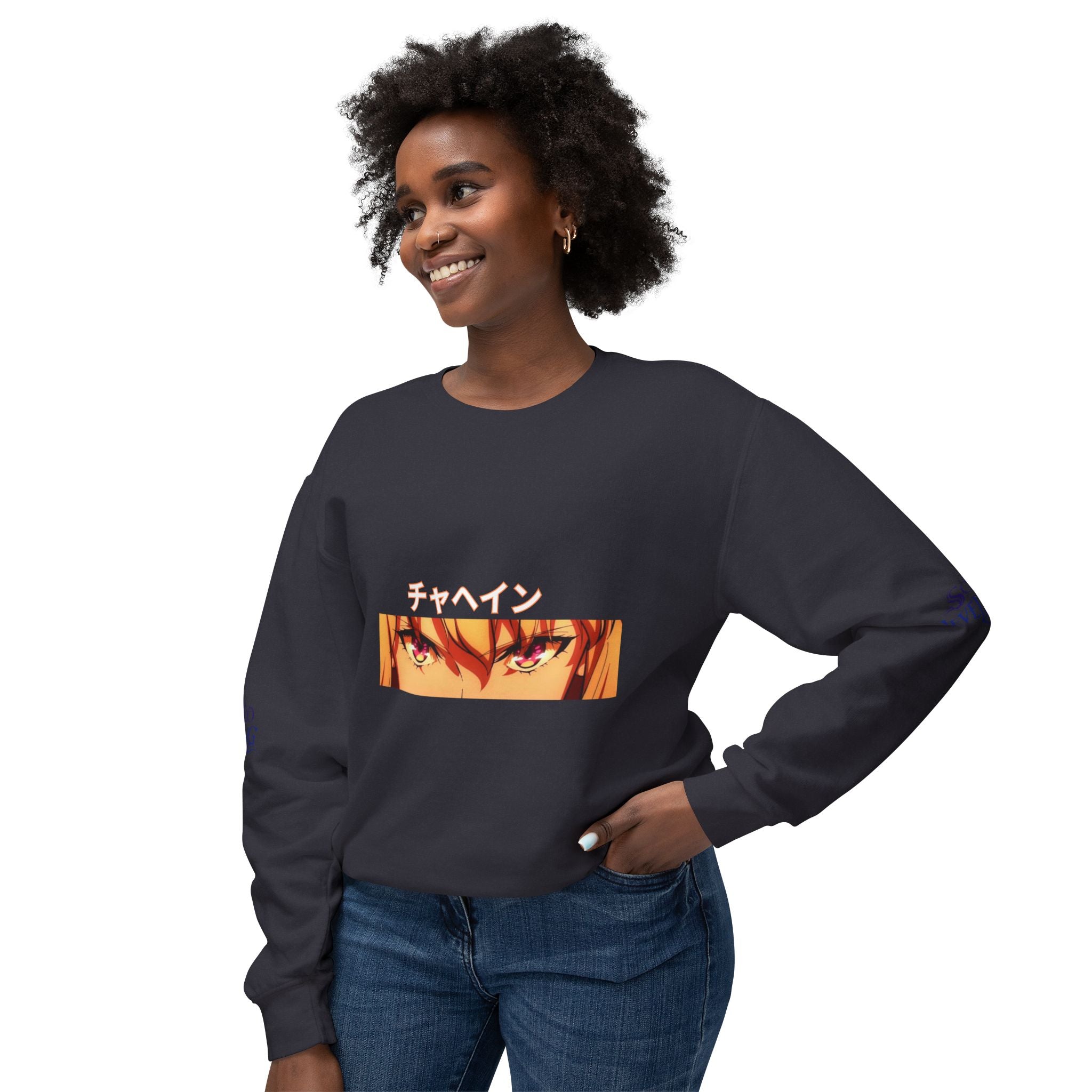 Anime-Inspired Unisex Lightweight Crewneck Sweatshirt, Casual Pullover, Perfect Gift for Anime Lovers, Cozy Streetwear, Everyday Wear