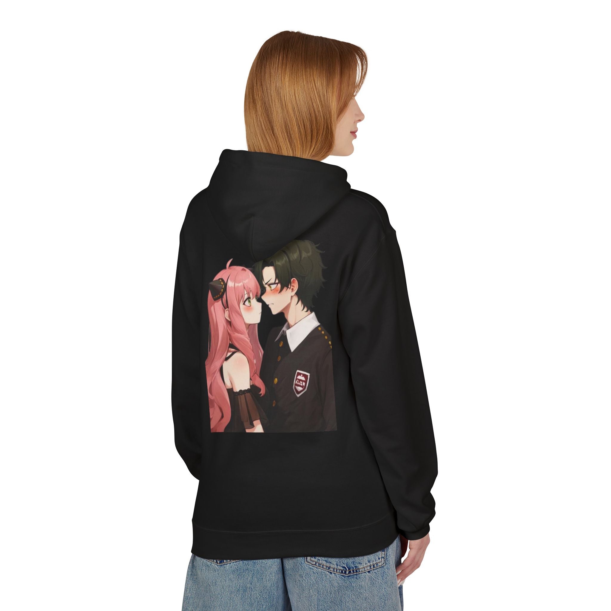 Cute Anime Couple Hoodie, Cozy Anime Fleece Hoodie, Unisex Gift for Nerds, Casual Streetwear, Unique Anime Merch, Perfect for Friends