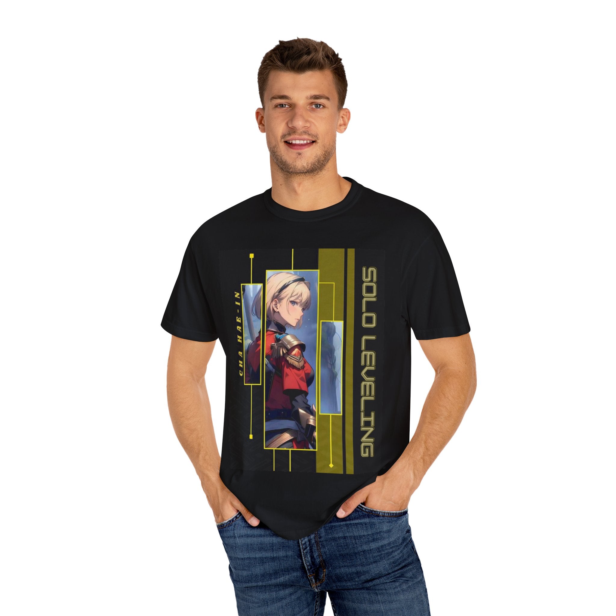 Vibrant Anime Graphic T-Shirt, Unisex Casual Tee for Fans, Gift for Birthdays, Cosplay Events, and Everyday Wear, Solo Leveling Art